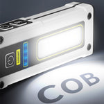 LinkMejor COB LED Flashlight 2000mAh 7Gear Double Light Source Flashlight Mini Torch Magnet Emergency Power Bank Portable Outdoor Camping Light