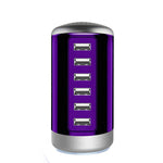 6A 6-Port USB Charger 6USB-A Fast Charging Desktop Veritical Charging Station EU Plug US Plug for iPhone 15/14/13pro Max for Huawei Pura 70 Ultra for Xiaomi Civi4 Pro for Samsung Galaxy S24
