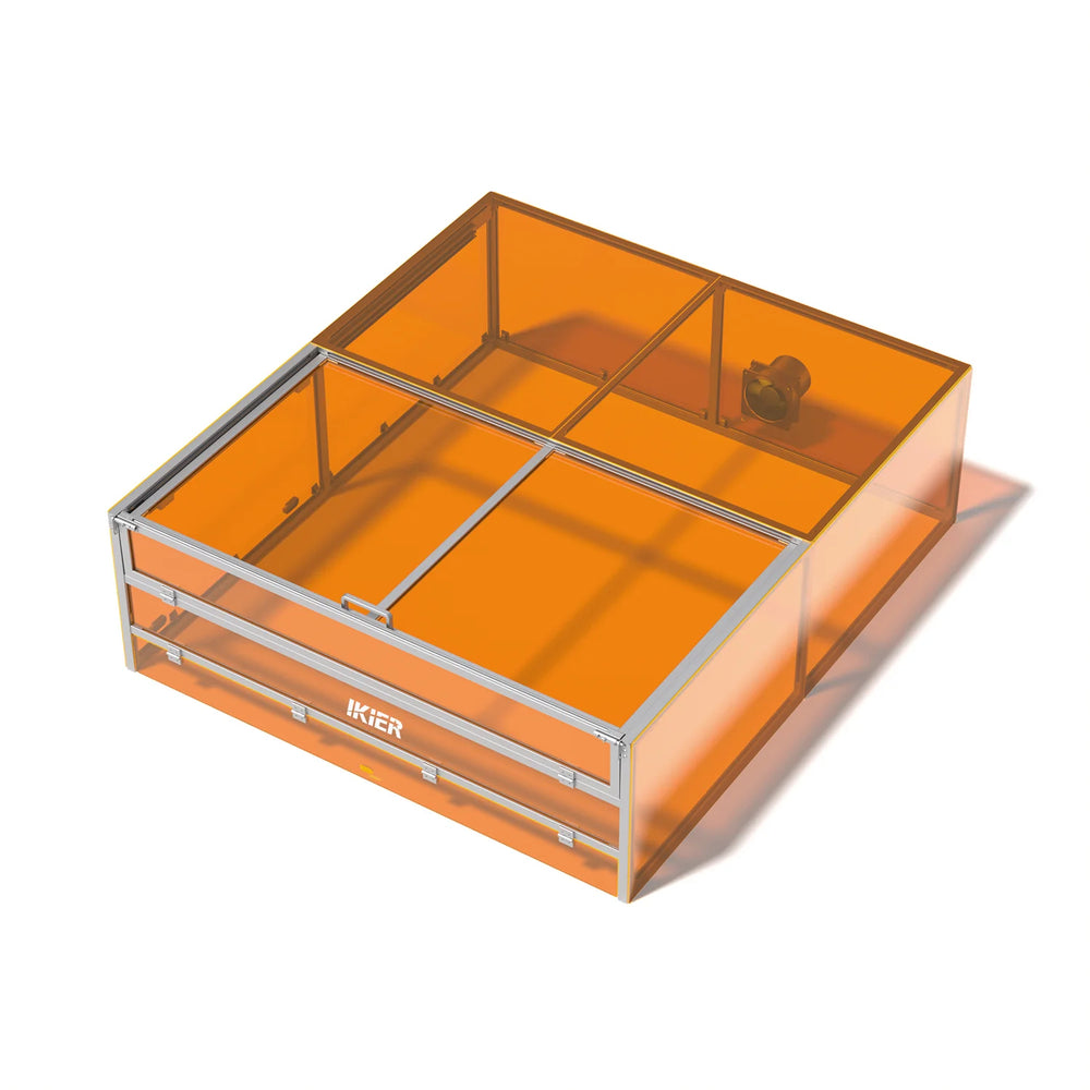 iKier E3 Laser Engraver Enclosure Fully Enclosed Design Aluminum Acrylic Frame High Speed Fan Exhaust System Compatible With iKier K70 K40 MAX Atomstack X70 A70 MAX Laser Engravers
