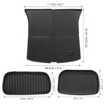 3PCS/Set For Tesla New Model Y Launch 2025 Juniper 2025+ Front and Back Trunk Mat TPE Carpet Waterproof Weather-resistant Pads Layer Mats