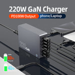 [GaN Tech]LinkMejor WT-F8A 220W 6-Port USB PD Charger 2USB-A+4USB-C PD3.0/2.0 QC4.0+ SCP FCP AFC Apple2.4A Fast Charging Desktop Charging Station EU Plug US Plug for iPhone 16 15Pro 14 13 12 Pro Max for Xiaomi 15pro for Huawei for Samsung Galaxy Z Flip6