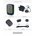 LinkMejor Wireless Bike Computer Speedometer Odometer 28 Functions LCD Backlight Display Waterproof Cycling Accessory