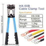 1 Set Battery Cable Copper Lug Crimping Tool HX-50B 10-1 AWG With 60Pcs Copper Ring Terminals 8 Sizes Cable Lugs Set