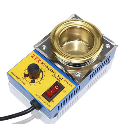 Adjustable Temperature Soldering Pot 160W 220V Tin Melting Furnace 100°C to 550°C EU Plug Compact Design Fast Heating