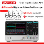 LinkMejor UPO1152HD UPO1154HD Oscilloscope 2/4 Channels 150MHz Bandwidth 12-bit ADC 1.25GSa/s Sampling Rate Large Storage Depth High-Definition Touch Screen