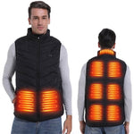 LinkMejor 9 Areas Electric Heated Vest for Men Women Washable Outdoors Winter Warm 2-control Heating Clothing