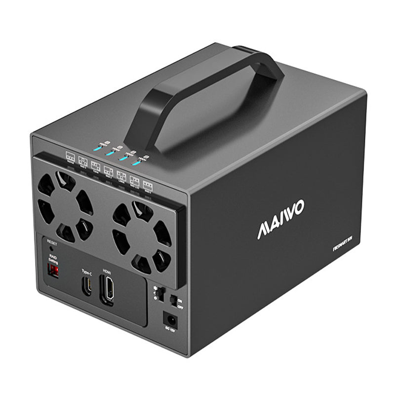 LinkMejor K35274D 4 Bay RAID External Hard Drive Enclosure with HD Port 3.5'' Type-C to SATA HDD SSD Enclosure Support 7 RAID Mode