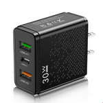 PD30W 3-Port USB PD Charger 2USB-A+USB-C PD QC3.0 Fast Charging Wall Charger Adapter EU Plug US Plug for iPhone 16 16 Pro 15 14 Plus 13 12 for Xiaomi 15 pro for Huawei Mate XT for Samsung Galaxy Z Flip6