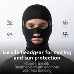 LinkMejor Ice Silk Sun Protective Full Face Gear UPF 50+ Breathable Balaclava Helmet Liner For Summer Outdoor Cycling Motorcycle