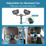 Car Fan 360° 3-speed Car Seat Back Cooling Fan USB Charge Dual Head Fan Adjustable Rotation Neck Cooler for Car Home Accessories