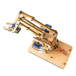 4-DOF Acrylic Robotic Arm Kit Four-Axis Easy Assembly DIY Robotics Components for Arduinos Programming Learning