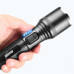 LinkMejor XHP60 1000M Zoomable LED Flashlight Super Bright Powerful Portable Torch USB Rechargeable Outdoor Camping Tactical Focus Adjustable Flash Light