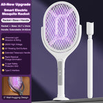 Tevorex 5-In-1 Telescopic Electric Mosquito Racket Mosquito Killer UV Utilizes 90° Rotating Auto Capture Folding Fly Swatter USB Rechargeable with Dual Safety Switches