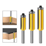 8mm Shank 4 Flute Tungsten Steel Router Bit with Bearing for Wood Trimming Deburring Fillet Rounding Engraving