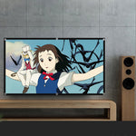 84/100/120-inch Metal Anti Light Projector Screen 4K HD Foldable Home Theater Movie Screen with Black Border Grommets Indoors Portable Ambient Light Rejecting