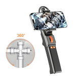 360 Rotation Inspection Camera HD 2MP Endoscope IP67 Waterproof 1m Cable LED Lights Android/iPhone Compatible Visual Image Video Recording Capabilities