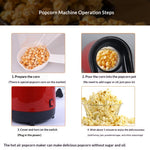 Comfook 1200W Mini Popcorn Maker Machine Hot Air Healthy No Oil One Button Operation Quick Popcorn Maker for Home Easy Clean Compact Kitchen Appliance