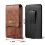 High-quality PU Leather Belt Waist Bag for 7.4inch Phone Multi-layer Card Slot Men's Phone Bag with Loop for Outdoor Hiking Work