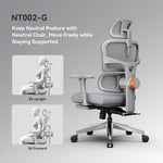 LinkMejor NT002 Ergonomic Office Chair with Footrest High Back Desk Chair with Unique Adjustable Lumbar Support Backrest Seat Depth Adjustment Tilt Function 4D Armrest Recliner Chair for Home Office
