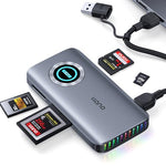 Llano R604 4-in-1 High-Speed Card Reader USB 3.2 Gen 2 10Gbps Aluminum Alloy CFe A/B SD TF Slot Heat Dissipation RGB Indicator Plug and Play for Photographer