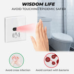 Wall-mounted Smart IR Light Switch Wave Infrared Sensor No Need Touch Tempered Glass Panel Switch Neutral Wire Needed
