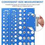 Twist-On Metal Nut & Bolt Thread Checker Set 21 Inch & 17 Metric Sizes Easy Sorting & Identification Gauge for Nuts and Bolts