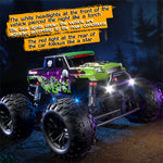 LinkMejor C8830 RTR 1/18 2.4G 4WD RC Car Off-Road Climbing Truck Full Proportional Control LED Light All Terrain Large Foot Dual Motors High Speed Vehicles Models Toys