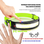 LinkMejor Sensor Headlight Built in Battery Fishing Headlamp Rechargeable 6 Modes Head Torch Outdoor Camping Flashlight