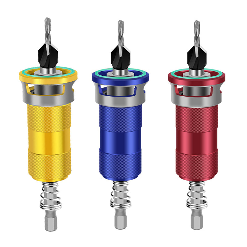 Multifunctional Countersink Drill Bits Adjustable Depth Aluminum Limit Ring High Precision Carbon Steel Bits Woodworking Tools 4 Sizes Drill Bits