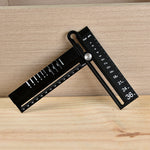 Multifunctional Aluminum Alloy Ruler High Precision 0.1 cm Versatile Measuring Tool Angle Ruler Compass for Drawing Circles and Arcs