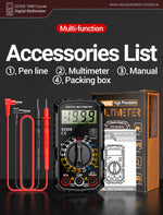 LinkMejor Professional Digital Multimeter High Precision AC/DC Voltage Current Resistance Tester with Low Battery Indication ABS Material Ideal for Electrician Maintenance Tasks