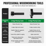 LinkMejor 8mm 1/2'' Shank Router Bit 2-Flute 4-FluteT-shaped Panel Raising Cutter Replaceable Blade Woodworking Slotting Trimming Grooving Tool