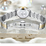 LinkMejor Women Watch Thin Waterproof Luminous Quartz Watch Calendar Analog Stainless Steel Wrist Watch Date Lady Watch
