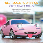 LinkMejor 1804 RTR 1/18 2.4G RWD RC Car Drift for Mazda MX-5 Miata NA Gyro LED Light Official Licensed On-Road Full Proportional Remote Control Racing Vehicles Models Toys