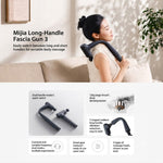 LinkMejor MIJIA Long-Handled Fascia Gun 3 With 3 Massage Heads 12kg Thrust 3-Level Speed 1900mAh Battery Portable Muscle Massager for Home Office