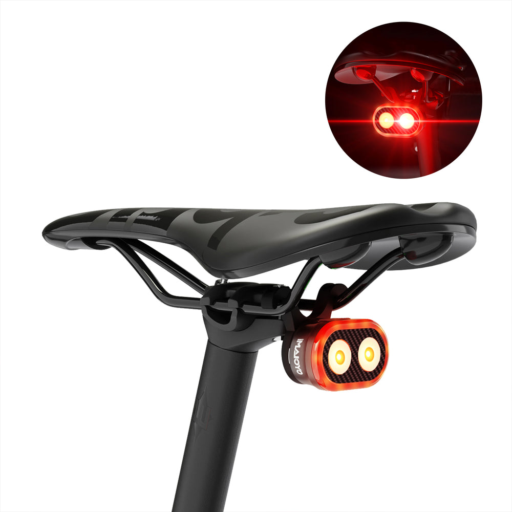 LinkMejor CY200 Smart Bike Brake Sensing Rear Light 600mAh Battery IPX6 Waterproof LED Charging Taillight Warning Back Light for Night Cycling
