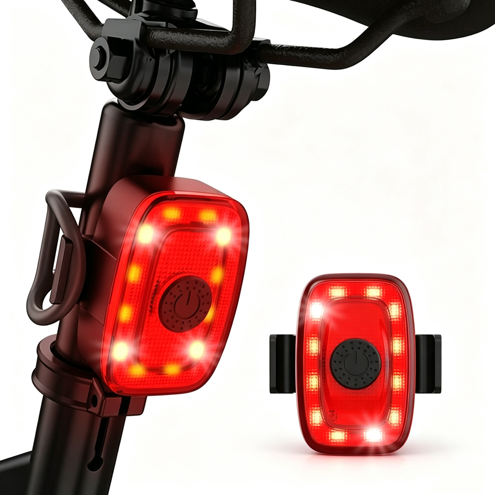 LinkMejor W05 Smart Bike Tail Light Type-C Rechargeable 9 Modes IPX5 Waterproof Bicycle Rear Light for MTB Road Helmet Backpack