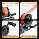 Heavy Duty 3500 lbs Boat Trailer Winch with 33 ft Strap Manual Winch with Grip Handle Dual Directional Ratchet - Ideal for Boats Jet Skis Trailers Marine