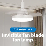 Elfeland E27 30W 2-In-1 Ceiling Fan Light with Retractable Blades 3 Color Temperatures 4-Speed Wind Quiet Operation Fan Lamp Remote Control for Home Use