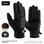 WEST BIKING Self-locking Cycling Gloves Windproof Warm Fleece Sports Gloves Waterproof Flip-on Touchscreen Non Slip Skiing Gloves