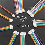 ZH1.5MM Connector Socket Kit with Crimped Cable Terminal 2345678910P Housing 16cm 28AWG Wire Pre-crimped 10 Colors for DIY Electronics Arduinos Robotics