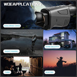 IPRee 1080P HD Monocular with 16X Digital Zoom, 7-Level Brightness Adjustment, Clear Viewing up to 300 Meters in Total Darkness, Essential for Nighttime Activities, Night Vision Glasses