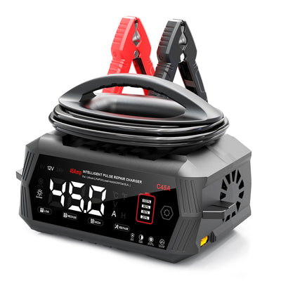 LinkMejor 45A 6V 12V 24V 9-Stage Battery Charger for Lifepo4 Lead Acid AGM GEL PB Lithium Batteries Repair C45A