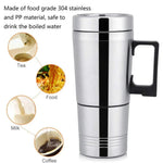 12V/24V Car Electric Heating Mug Water Heater Thermos Stainless Steel Heating Kettle Electric Cup Heating Water Cup Car Water Heater Insulation Cup