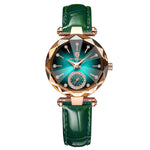 LinkMejor Women Watches Fashion Rhinestones Dial Leather Quartz Watch Top Brand Luxury Waterproof Ladies Wristwatch