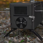 Xmund Winter Wood Burning Stove with 5 Chimneys Portable Camping Outdoor Fire Pit Black Stainless Steel Tent Stove for Cooking & Heating Campfire Cooking