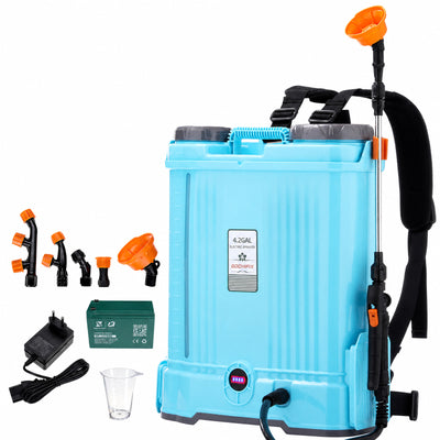 LinkMejor Electric Backpack Sprayer 4.2 Gallon 8000mAh Battery 12V Pure Copper Motor 6 Spray Modes Power Sprayer