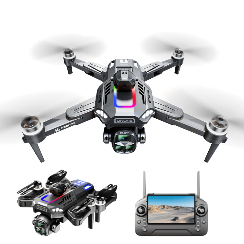 QY A29 PRO WiFi FPV with 4.5inch LCD Screen Controller HD Dual Camera Servo Gimbal 360° Obstacle Avoidance Brushless Foldable RC Drone Quadcopter RTF