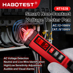 LinkMejor HT102B Non-Contact Voltage Tester AC 12-1000V Dual Sensitivity LCD Display Sound And Light Alarm Electric Test Pen