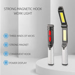 Portable COB LED Flashlight USB Rechargeable Work Light Magnetic Lanterna Hanging Lamp with Built-in Battery Camping Torch